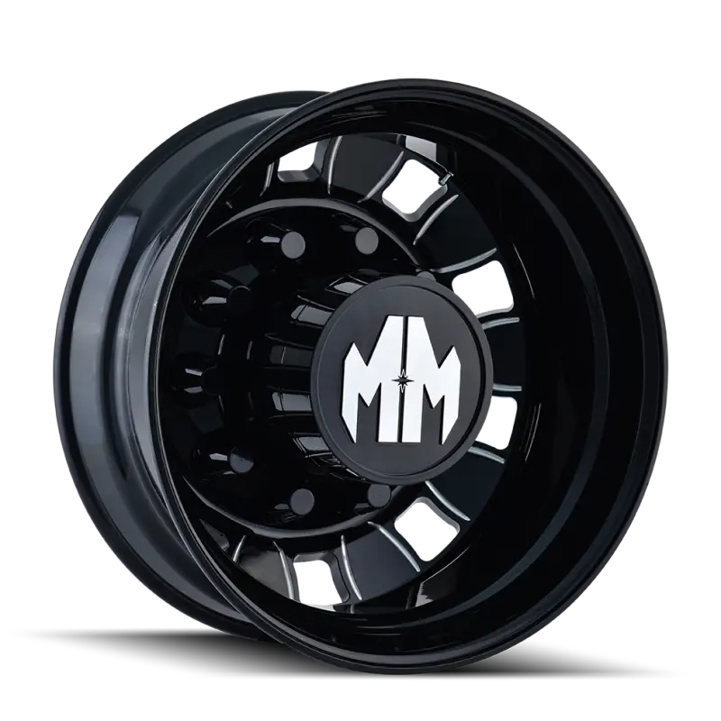 Mayhem 8180 Bigrig 22X8.25 / 10X285.75 Bp / 169Mm Offset / 220.1Mm Hub Rear Blk/Milled Spokes Wheel 1