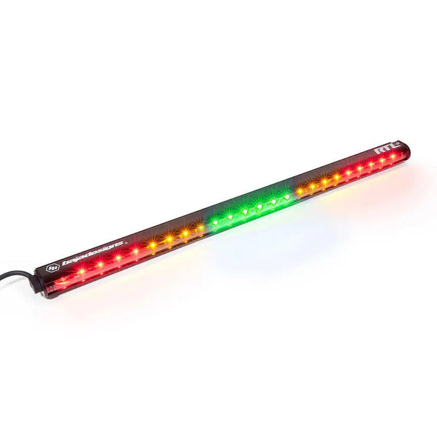 30 Inch Light Bar Rtl-G Solid Amber, Green Center, Flashing Amber Baja Designs 1