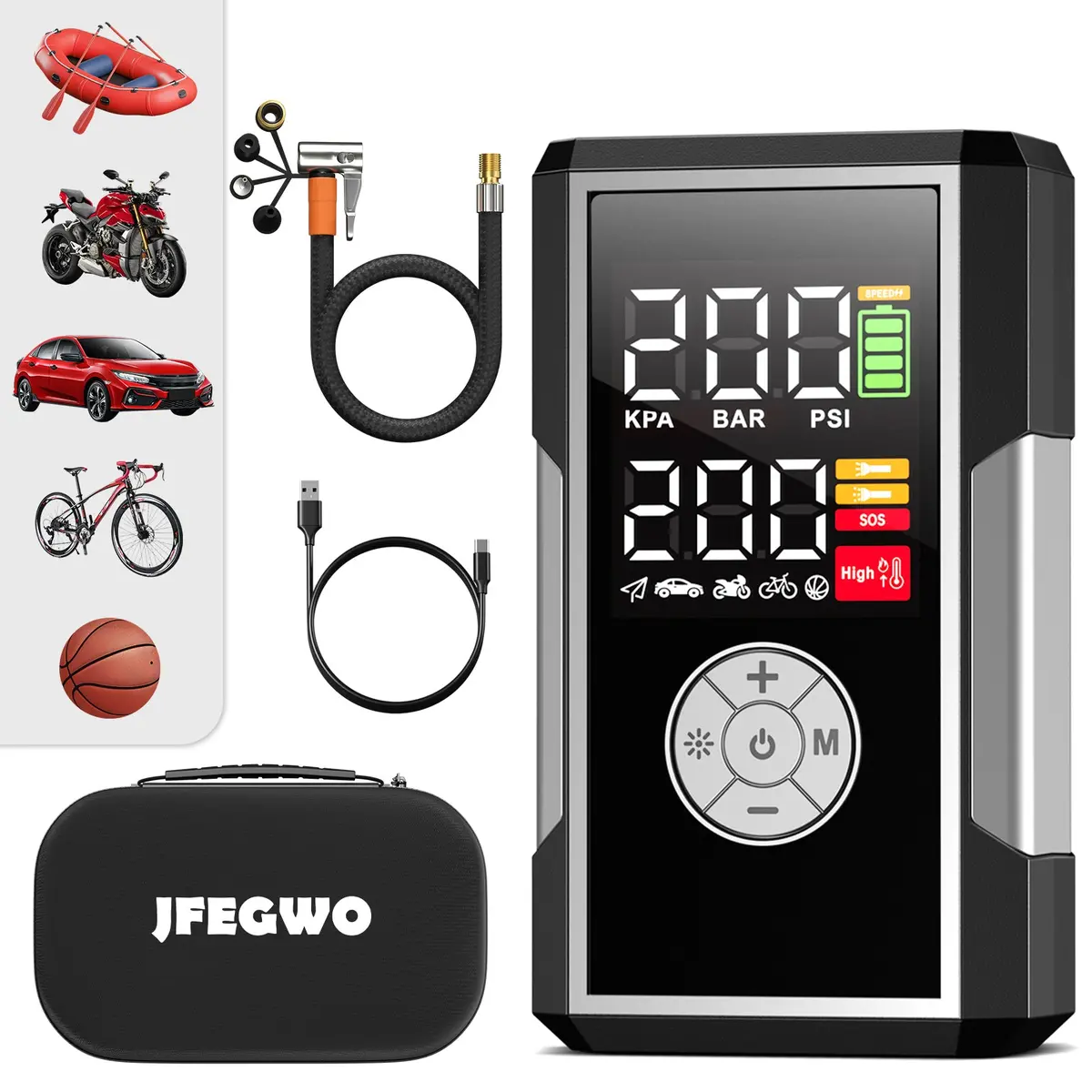 Jfegwo Portable Air Inflator, Grey 1