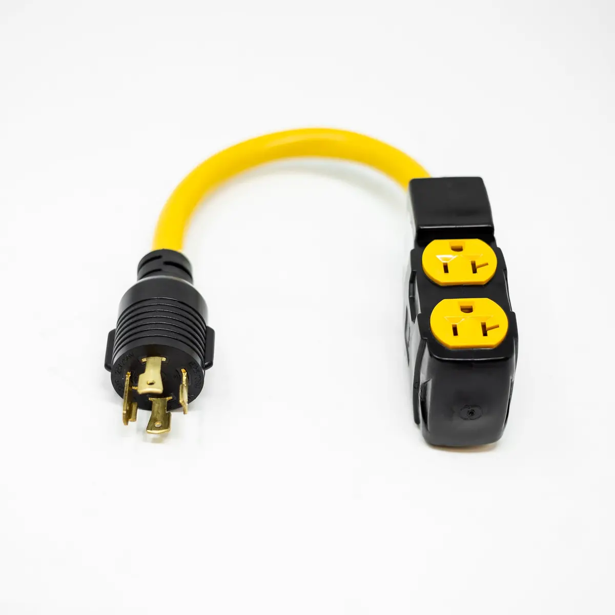 Heavy Duty L14-30P To (4) 5-20R Short Power Cord With Attachment Clips 1