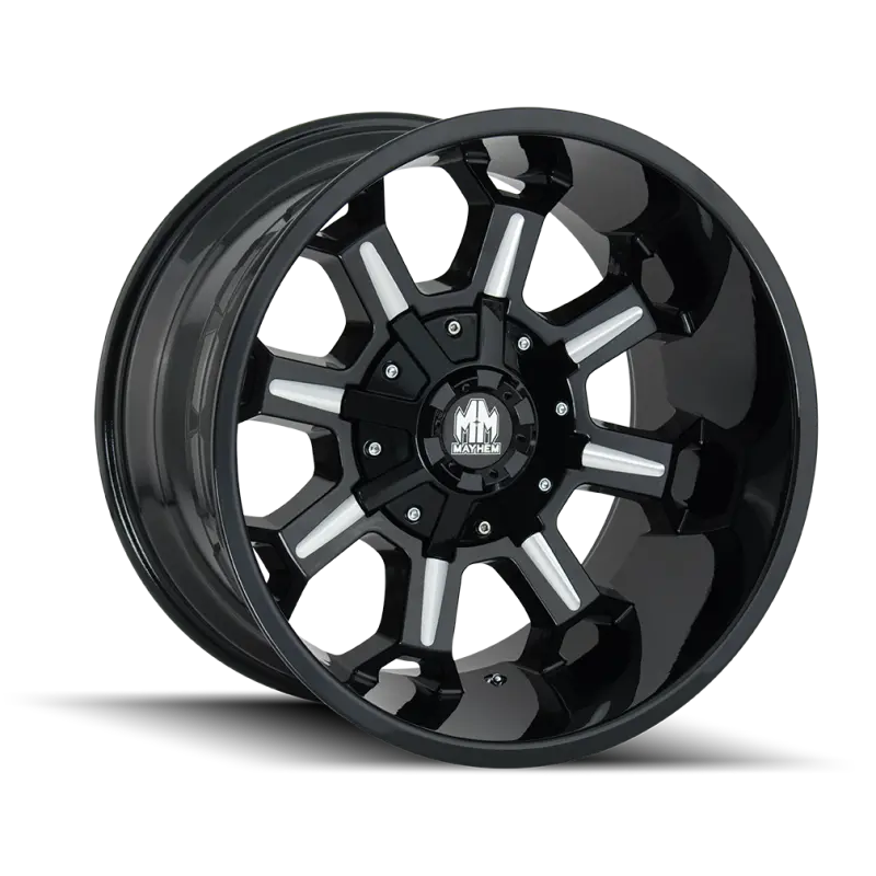 Mayhem 8105 Combat 17X9 / 5X127 Bp / -12Mm Offset / 87Mm Hub Black W/ Milled Spokes Wheel 1