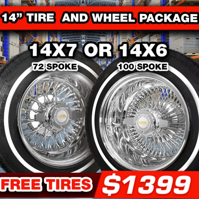 [Sale] 14" 4Pc Chrome Wheel Sets With Free Tires And Mounting & Balancing 1
