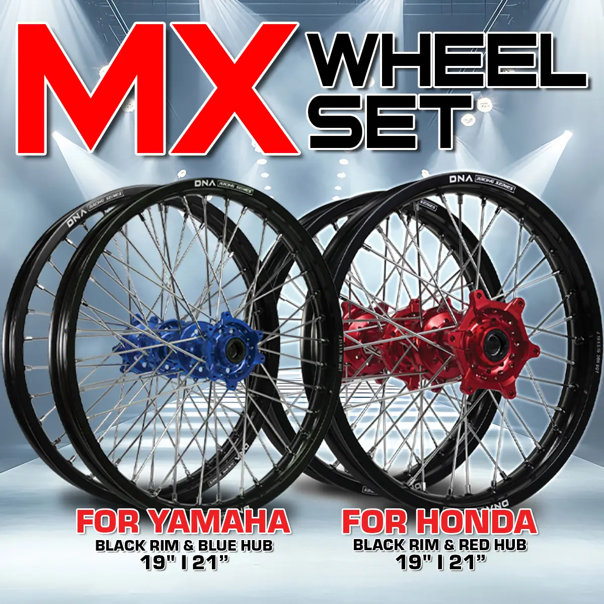 Honda Mx Wheel Set 21"19" Cnc Billet 1