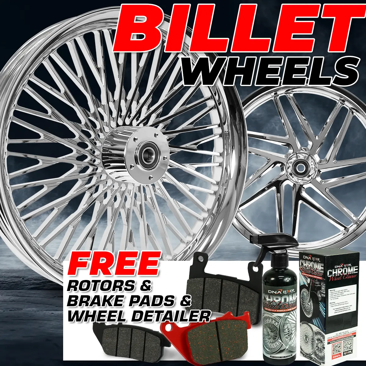 [Sale] Billet Wheel Set + 2 Rotors + 2 Brake Pads + Free Detailer 1