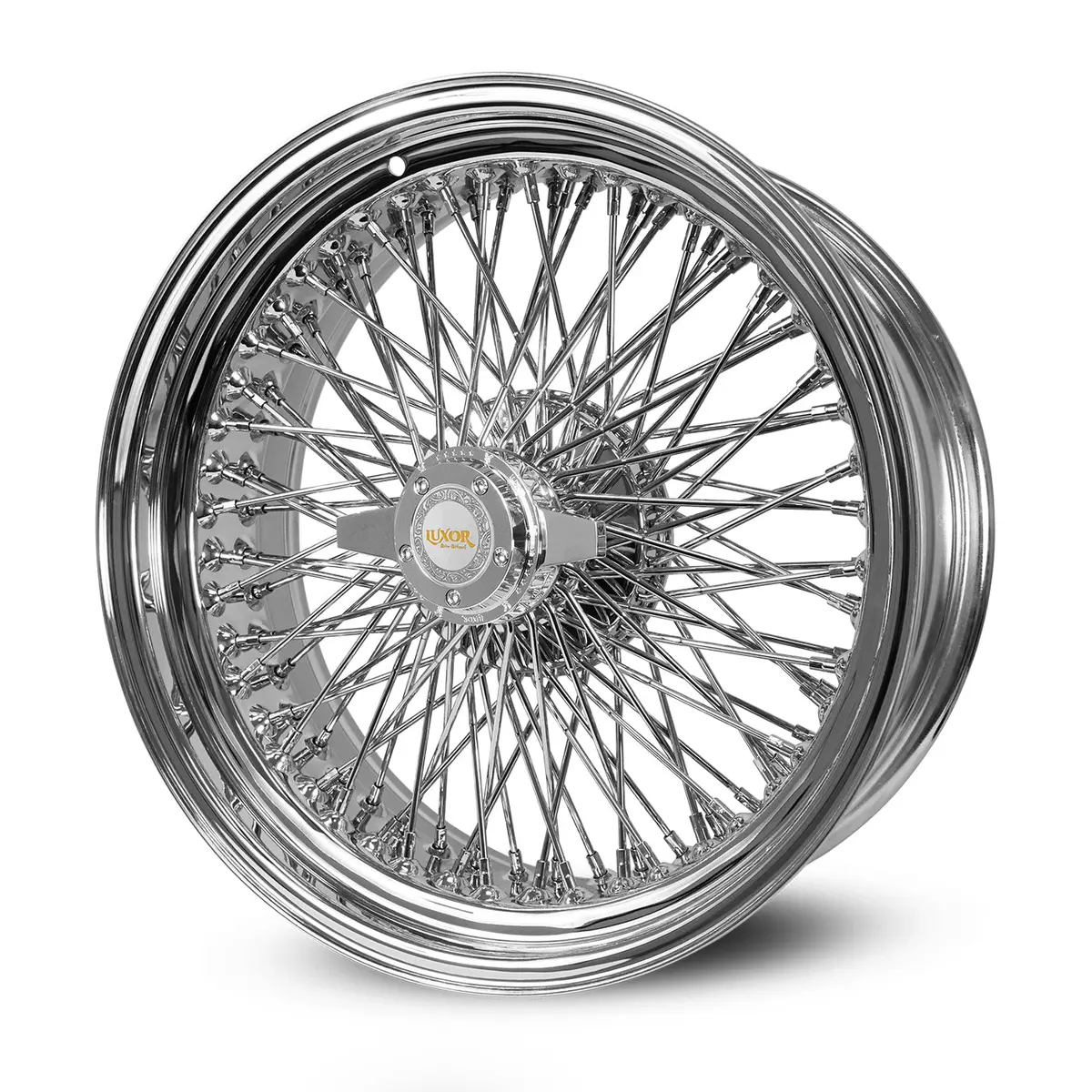 22x8 Inch 96-Spoke Quad Cross Lace Wheel with Standard Chrome Finish