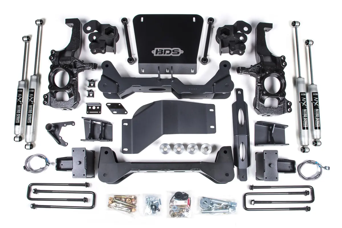 6.5 Inch Lift Kit Silverado/Sierra 2500Hd/3500Hd 20-24 4Wd 5 Inch Block With Overload Fox 2.0 Performance 1