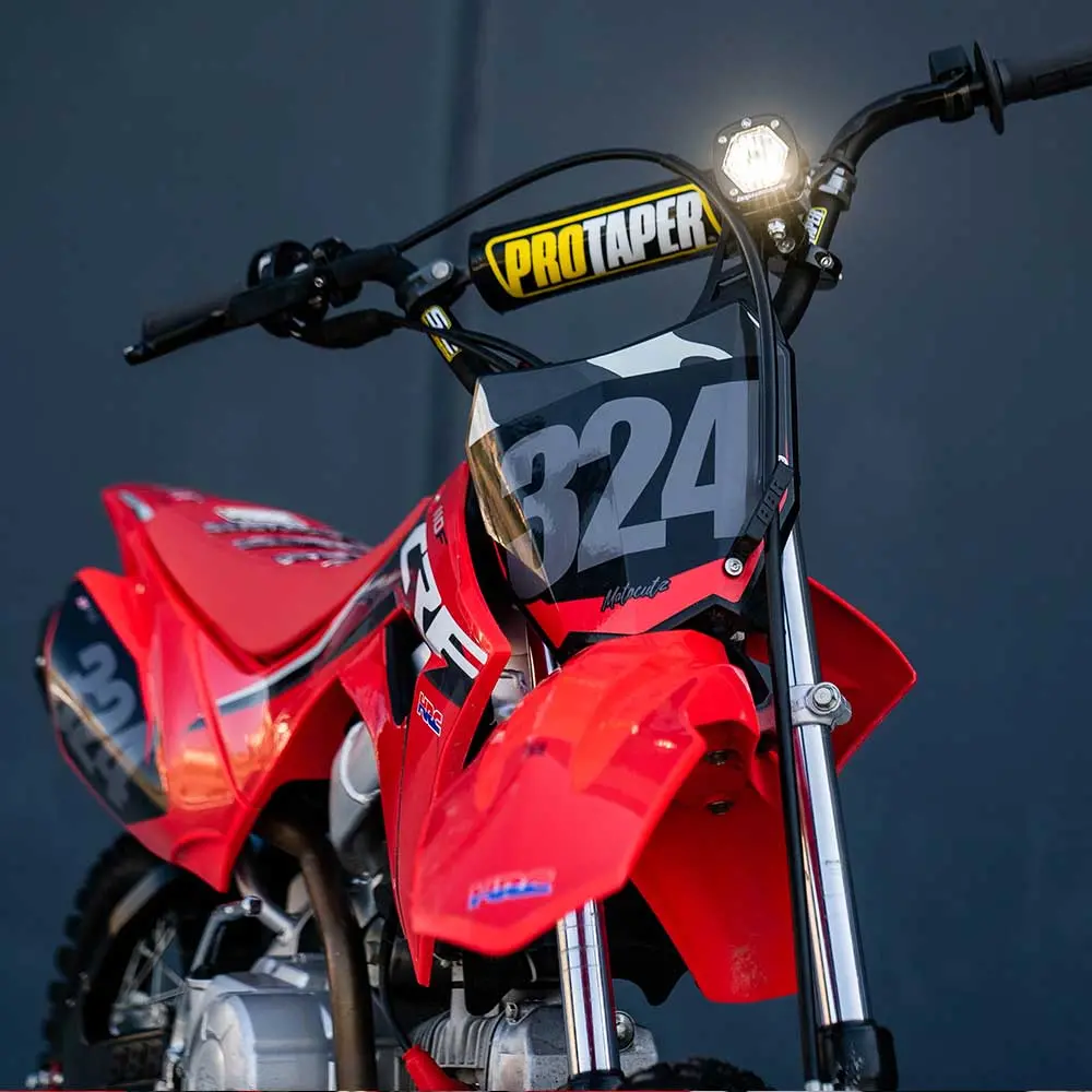 Electric Start Pit Bike S1 Moto Kit Clear Wide Cornering Baja Designs 1