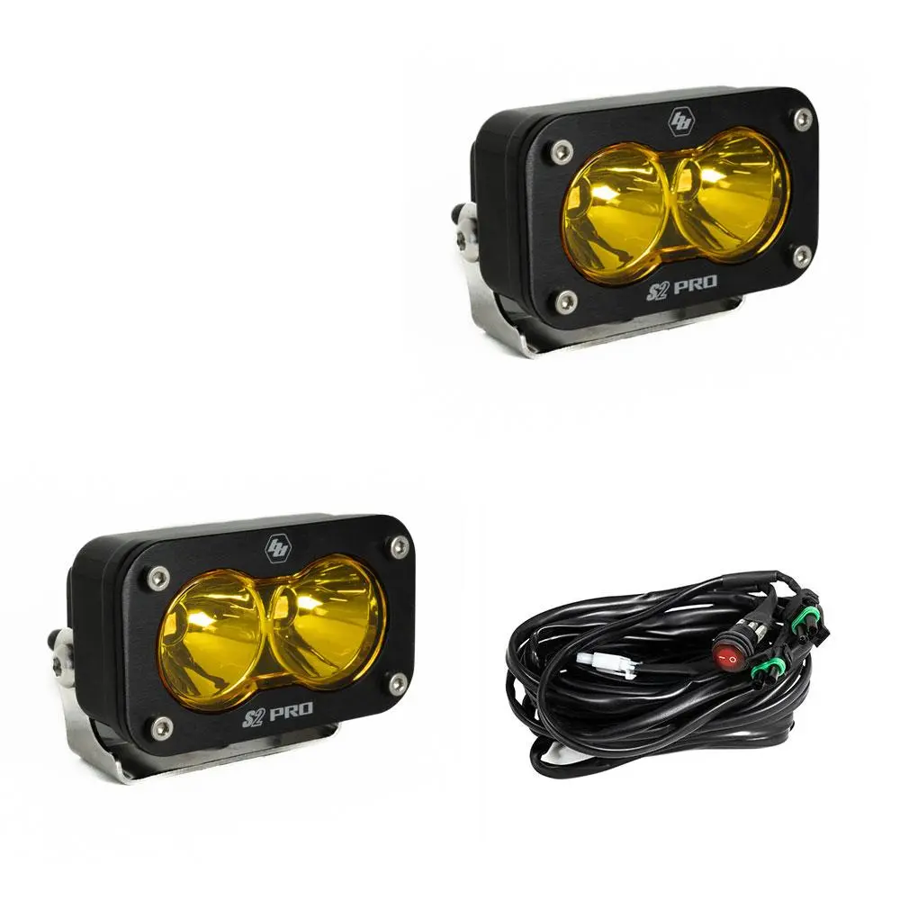 Led Light Pods Baja Amber Lens Spot Pattern Pair S2 Pro Series Baja Designs 1