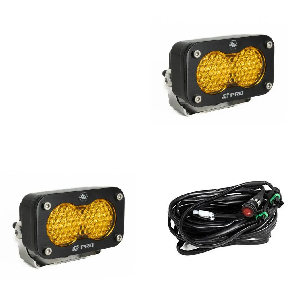 Led Light Pods Baja Amber Lens Work/Scene Pattern Pair S2 Pro Series Baja Designs 1