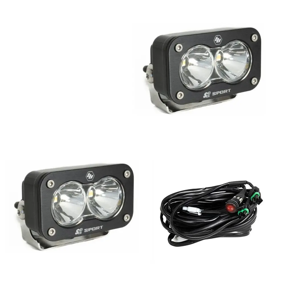 Led Work Light Clear Lens Spot Pattern Pair S2 Sport Baja Designs 1