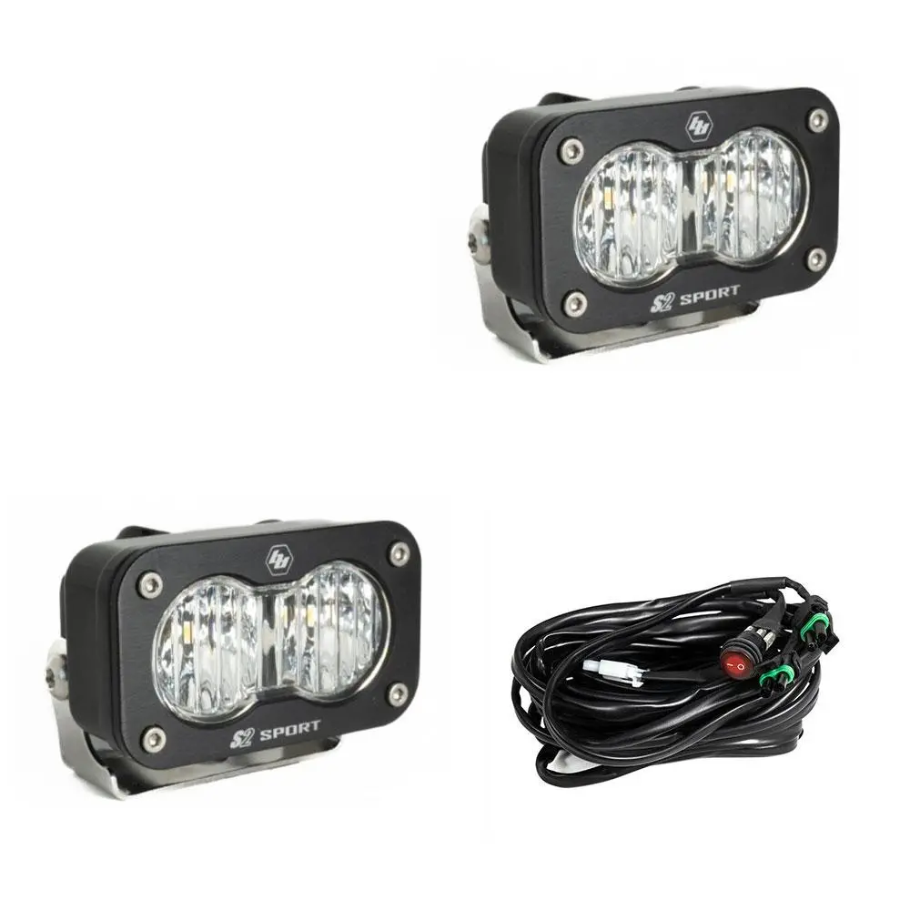 Led Work Light Clear Lens Wide Cornering Pattern Pair S2 Sport Baja Designs 1