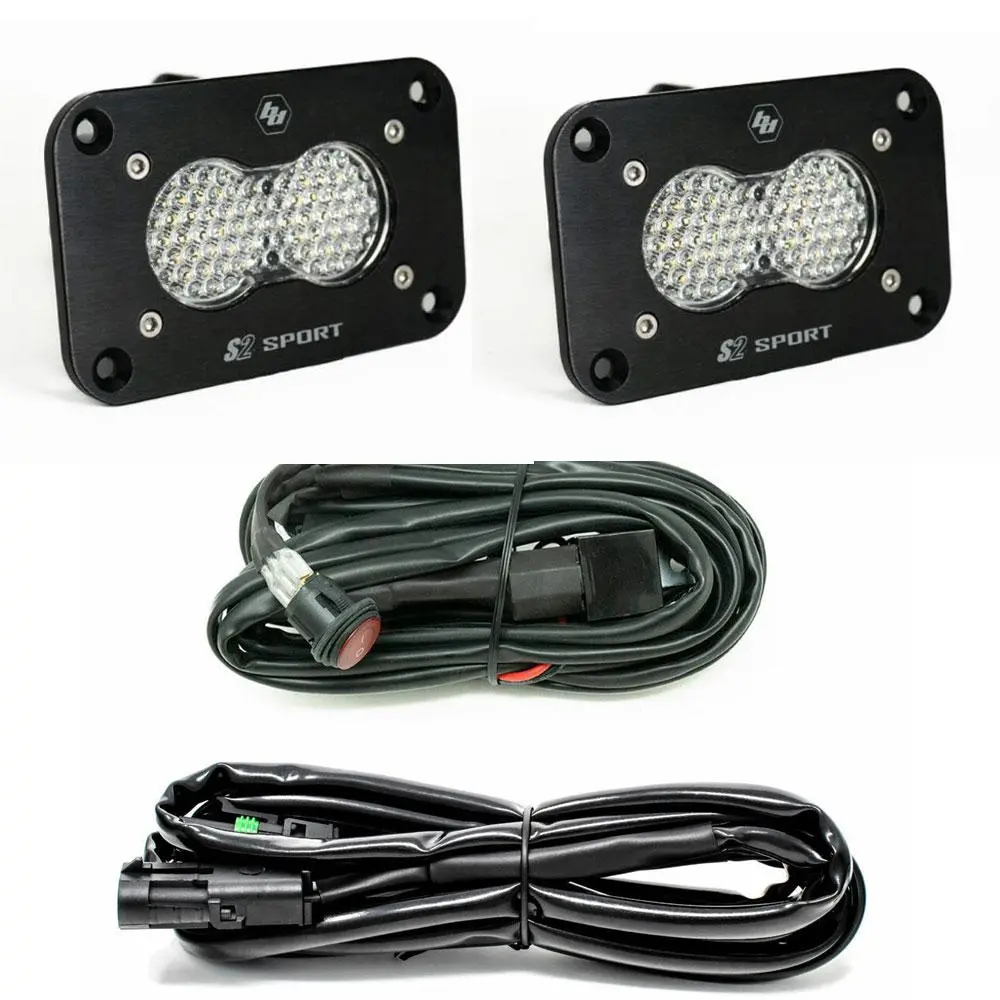 Led Work Light Clear Lens Work/Scene Pattern Flush Mount Kit S2 Sport Baja Designs 1