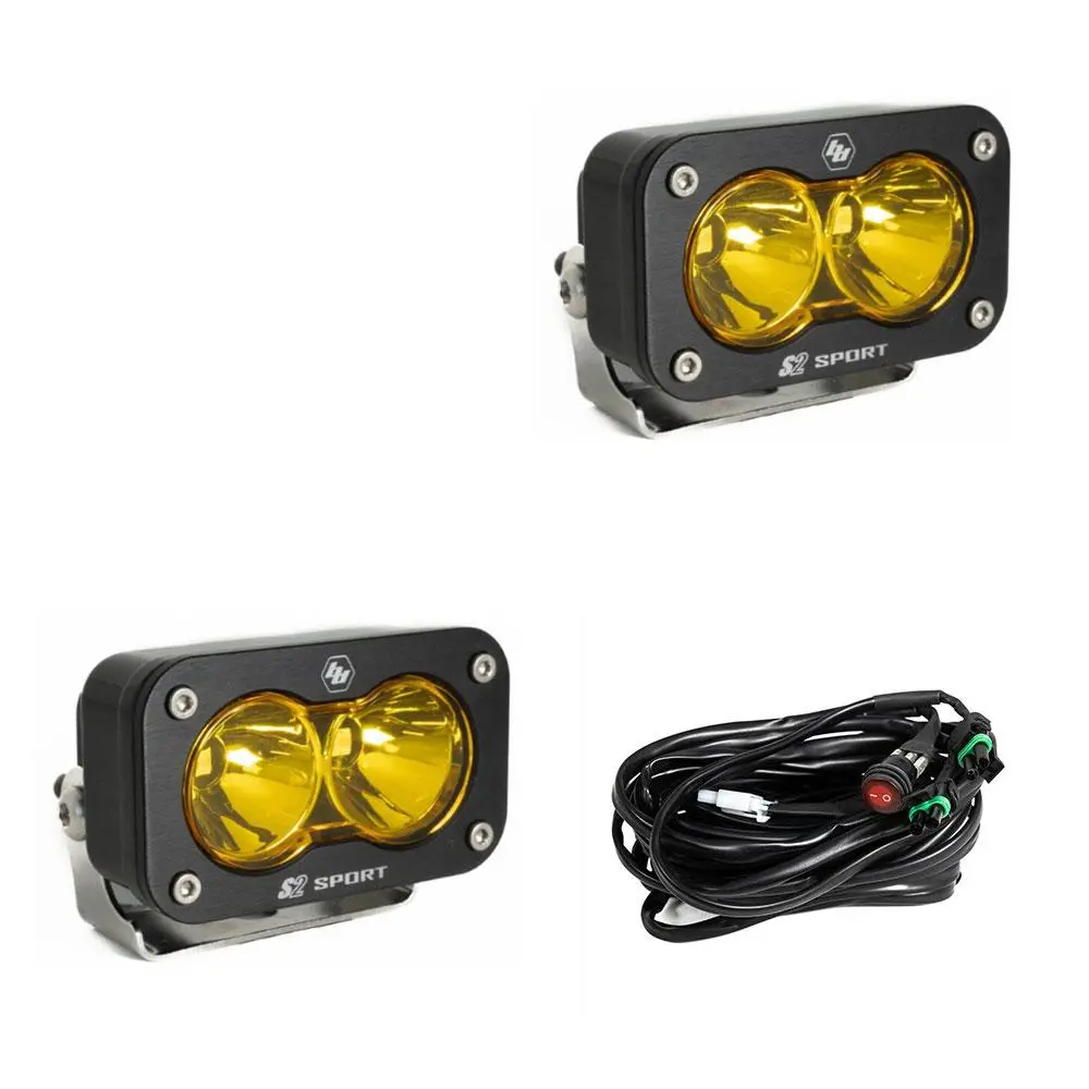 Led Work Light Baja Amber Lens Spot Pattern Pair S2 Sport Baja Designs 1
