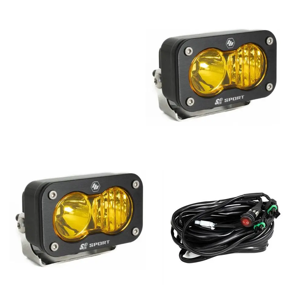 Led Work Light Baja Amber Lens Driving Combo Pattern Pair S2 Sport Baja Designs 1