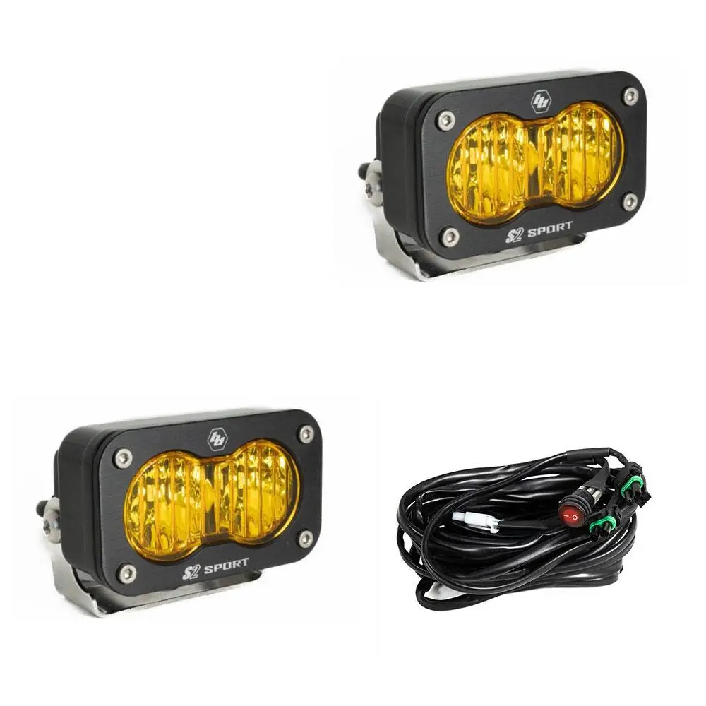 Led Work Light Baja Amber Lens Wide Cornering Pattern Pair S2 Sport Baja Designs 1