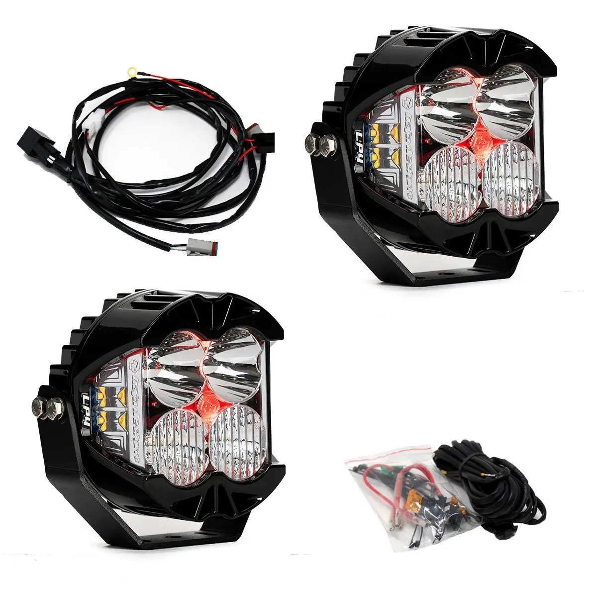 Lp4 Pro Led Auxiliary Light Pod Pair Light Pattern Driving/Combo Red Backlight Baja Designs 1