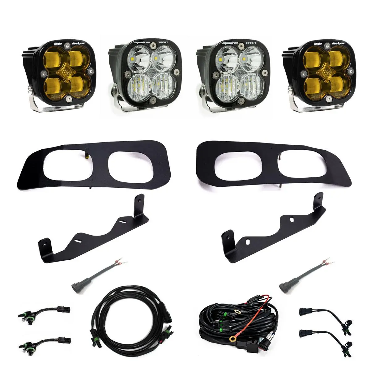 Squadron Sae/Sport Fog Pocket Kit 2023-On Ford F-250/350 Super Duty Sae Fog Baja Amber Toggle Wiring 1