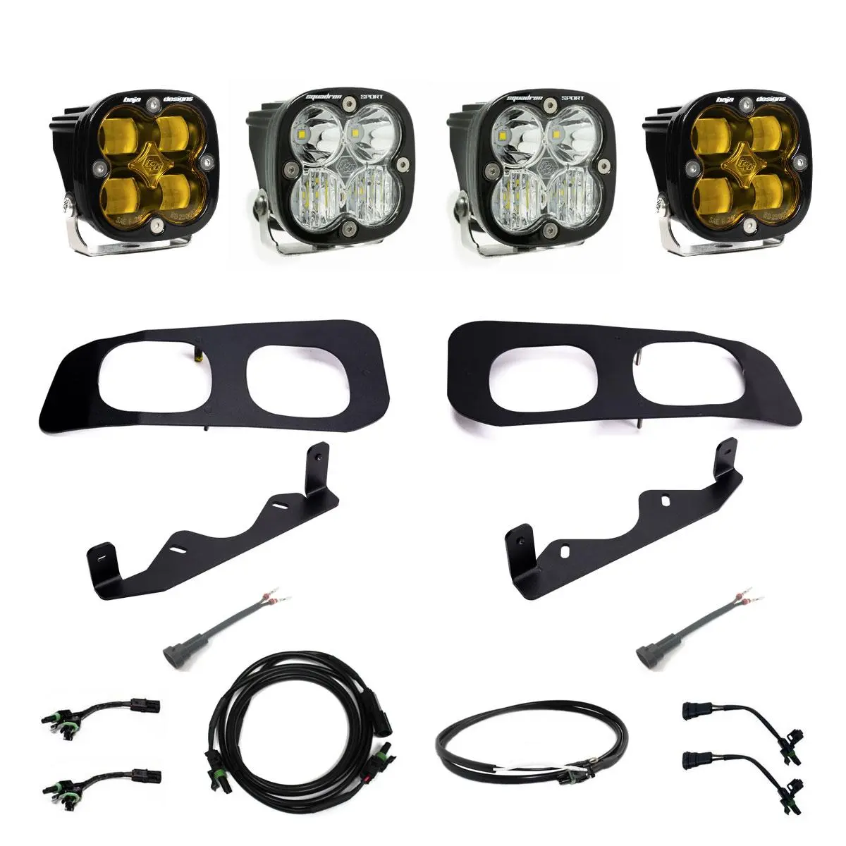 Squadron Sae/Sport Fog Pocket Kit 2023-On Ford F-250/350 Super Duty Sae Fog Baja Amber Upfitter Wiring 1