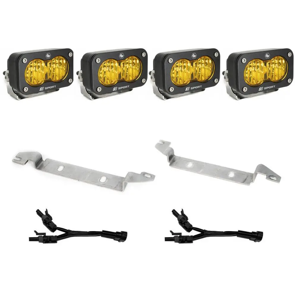 S2 Sport Fog Pocket Kit - 22-Present Toyota Tundra (Wide Cornering; Baja Amber) Baja Designs 1