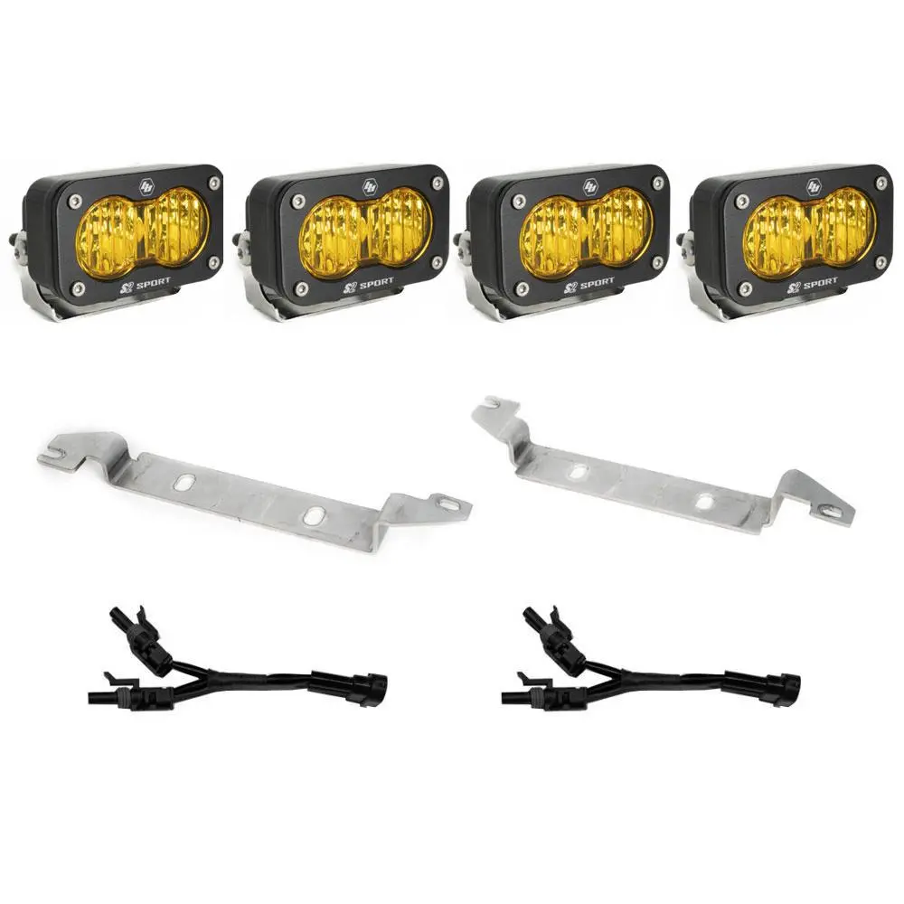 S2 Sport Dual Fog Pocket Light Kit - 24-Present Tacoma (Wide Cornering; Baja Amber) Baja Designs 1