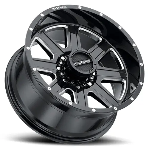 Aluminum Wheels 20X9 Hostage 940M Milled Gloss Black 0 Offset 6 On 139.7 Bolt Pattern 106.1 Bore Raceline 2