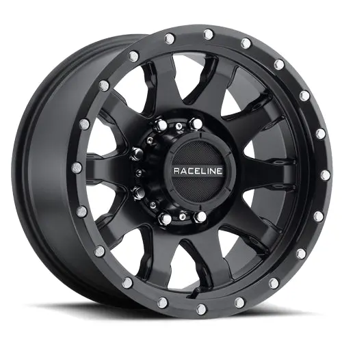 Aluminum Wheels 17X8.5 Clutch 934B Black Multi Spoke 0 Offset 8 On 165.1 Bolt Pattern 125.2 Bore Raceline 1
