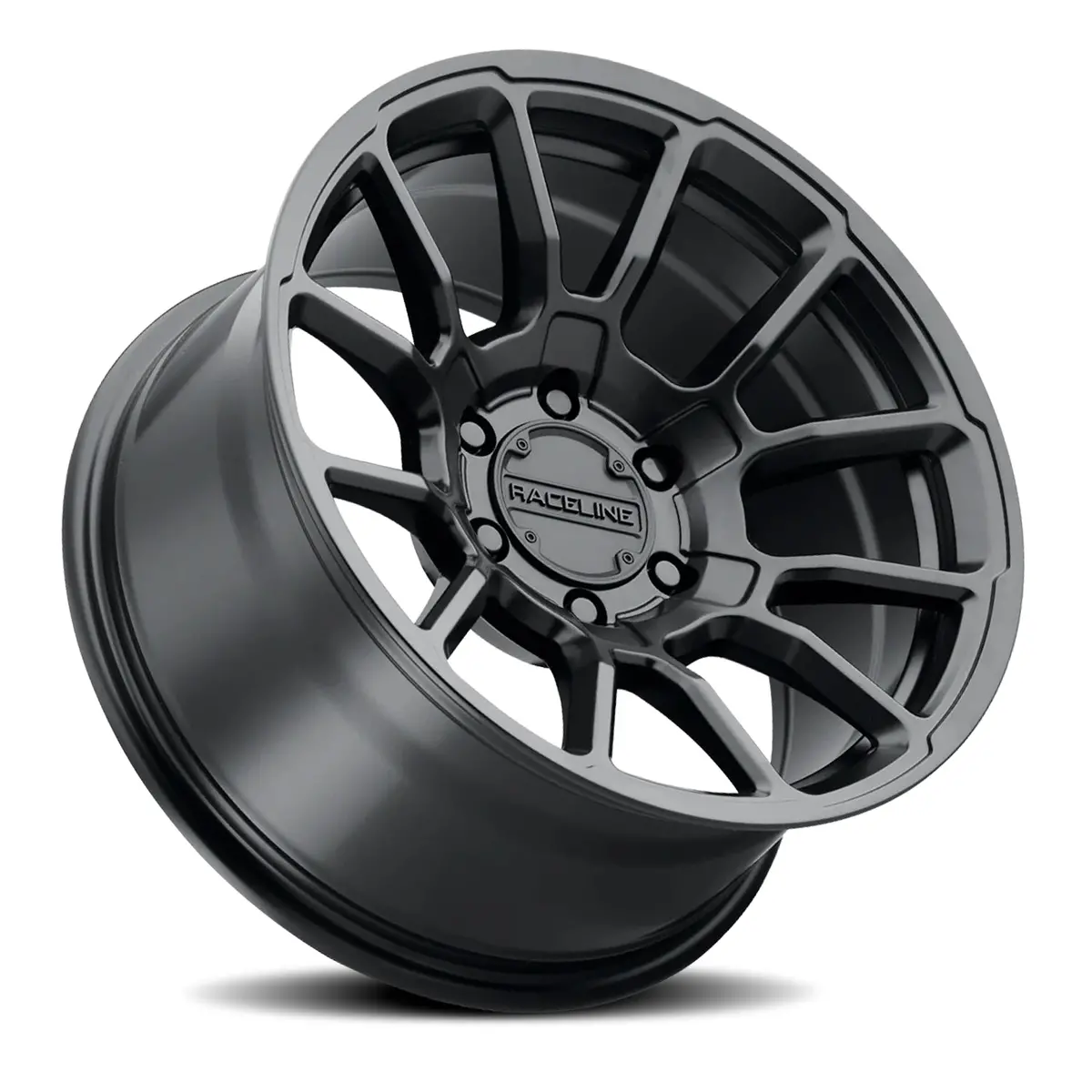 Aluminum Wheels 17X8.5 Gauge 950B Satin Black Multi Spoke 0 Offset 6 On 139.7 Bolt Pattern 106.1 Bore Raceline 2