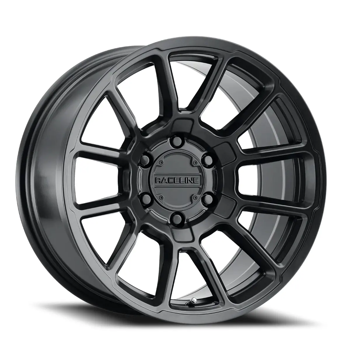 Aluminum Wheels 16X8 Gauge 950B Satin Black Multi Spoke 0 Offset 6 On 139.7 Bolt Pattern 106.1 Bore Raceline 1