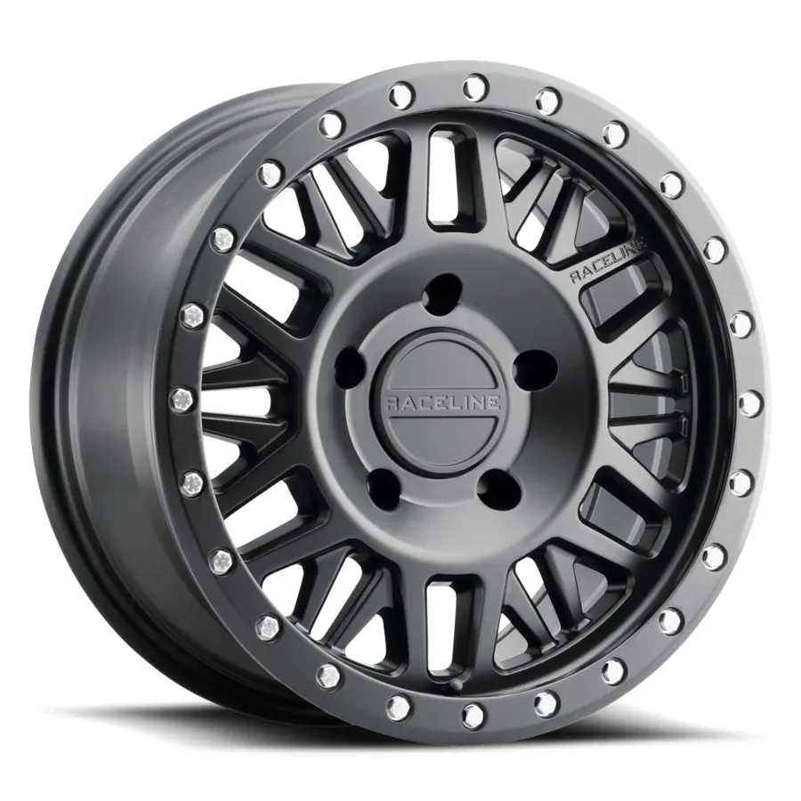 Aluminum Wheels 17X9 Ryno 951B Satin Black -12 Offset 5 On 139.7 Bolt Pattern 106.5 Bore Raceline 1