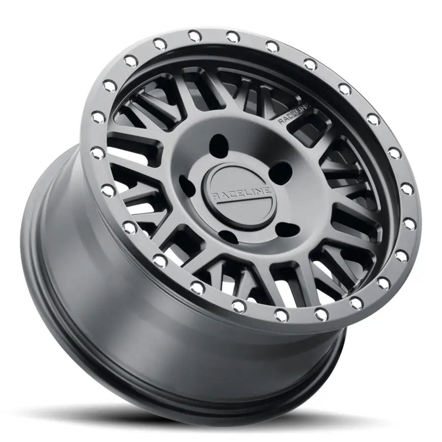 Aluminum Wheels 17X8.5 Ryno 951B Satin Black 0 Offset 6 On 139.7 Bolt Pattern 106.1 Bore Raceline 2