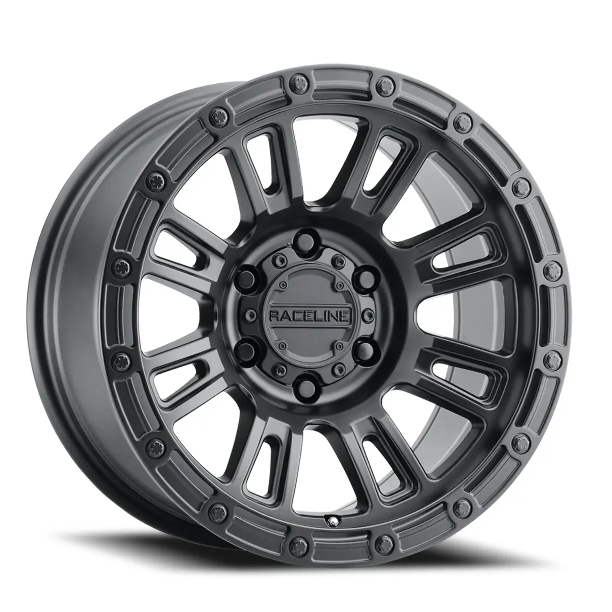 Aluminum Wheels 17X8.5 Compass 956B Satin Black 0 Offset 6 On 139.7 Bolt Pattern 106.1 Bore Raceline 1