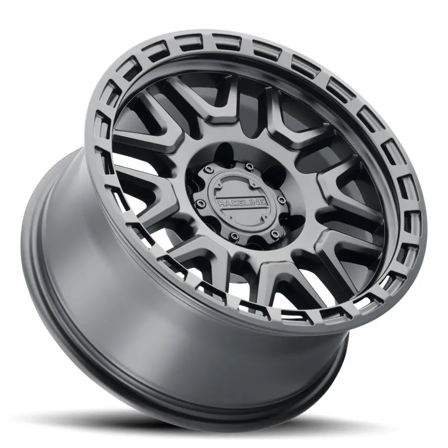Aluminum Wheels 16X8 Krank 953B Satin Black 0 Offset 6 On 139.7 Bolt Pattern 106.1 Bore Raceline 2
