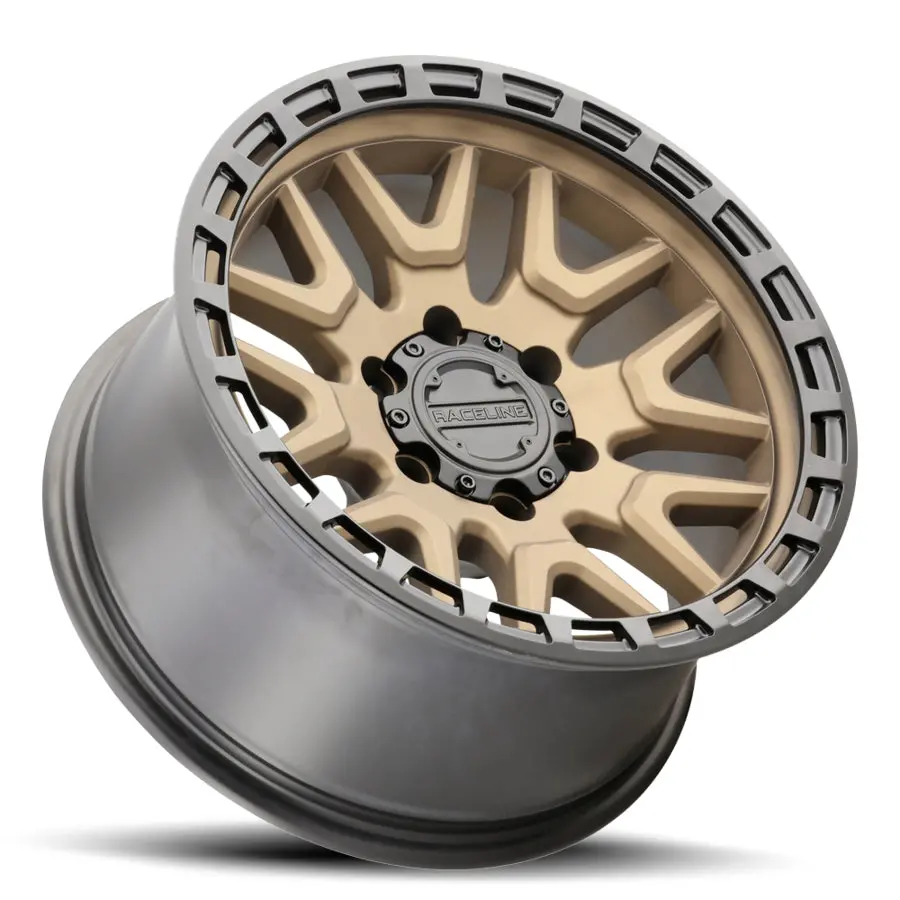 Aluminum Wheels 18X9 Krank 953Bz Satin Bronze -12 Offset 6 On 139.7 Bolt Pattern 106.1 Bore Raceline 2