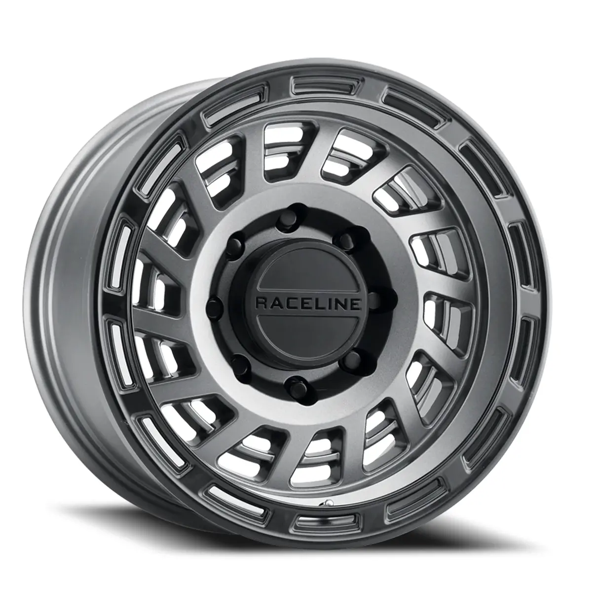Aluminum Wheels 17X8.5 Halo 957Gb Gunmetal Gray Black Ring 0 Offset 6 On 120 Bolt Pattern 67.1 Bore Raceline 1