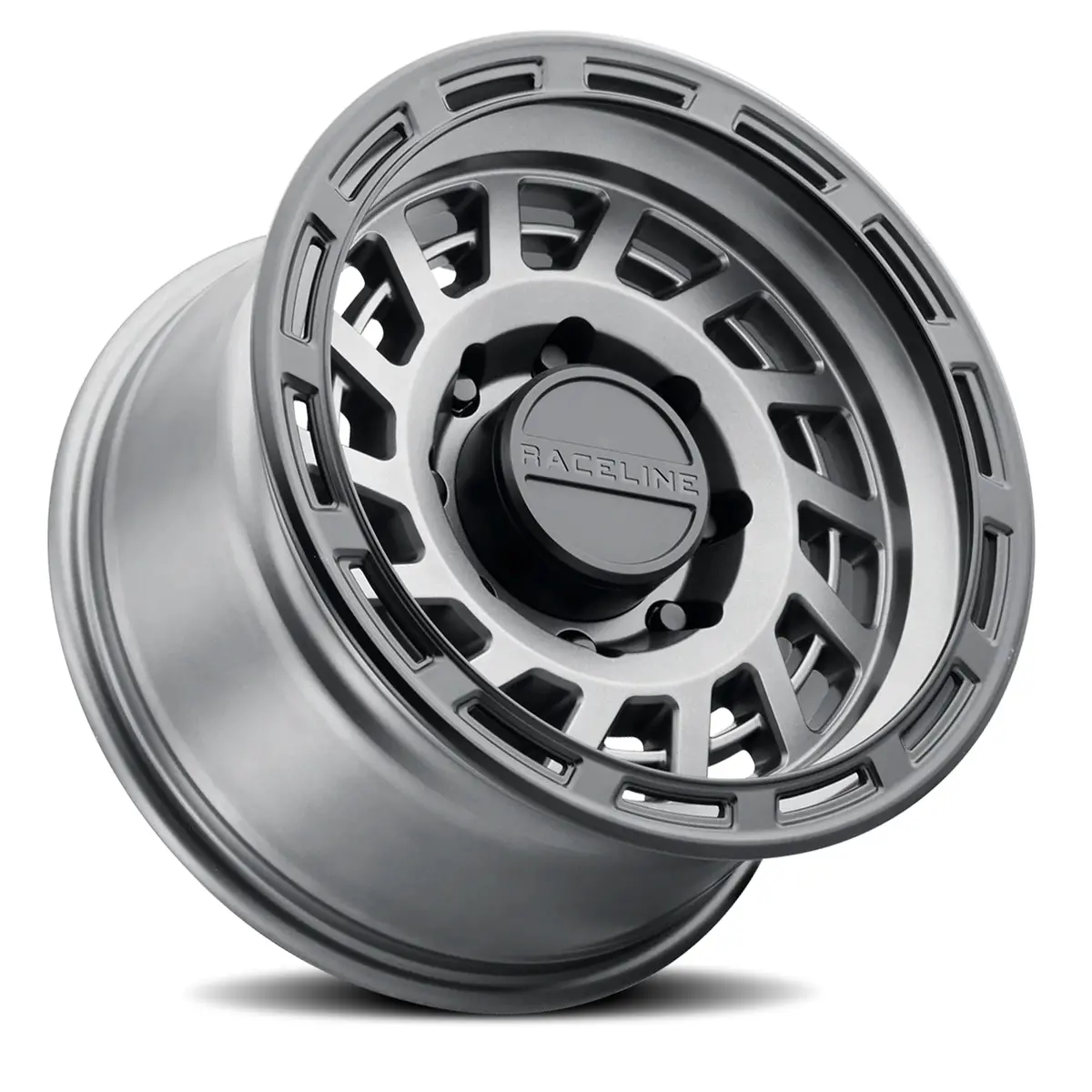 Aluminum Wheels 17X8.5 Halo 957Gb Gunmetal Gray Black Ring 0 Offset 5 On 127 Bolt Pattern 78.1 Bore Raceline 2