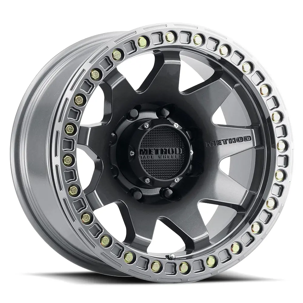 Method 17X9 Mr108 Bolt Pattern 8 On 165.1 Offset -44 Lip Size 0.63 Gloss Titanium Gy Aluminum Wheel 1