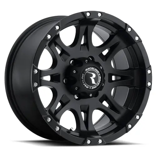 Aluminum Wheels 17X9 Raptor 981 Matte Black 0 Offset 6 On 139.7 Bolt Pattern 108 Bore Raceline 1