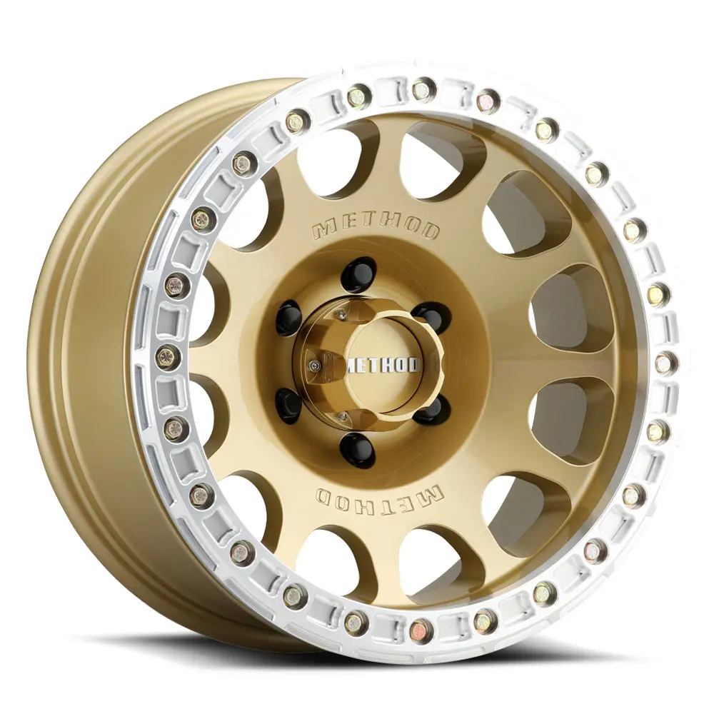 Method 17X9 Beadlock Mr105 Bolt Pattern 5 On 127 Offset -38 Lip Size 1.77 Gold Gd Aluminum Wheel 1
