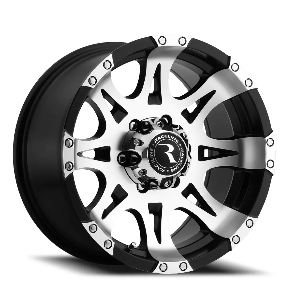 Aluminum Wheels 16X8 Raptor 982 Machined Face Black 0 Offset 8 On 165.1 Bolt Pattern 131 Bore Raceline 1