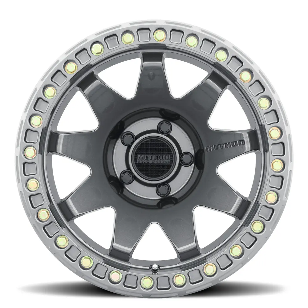 Method 17X9 Mr108 Bolt Pattern 5 On 127 Offset -44 Lip Size 0.63 Gloss Titanium Gy Aluminum Wheel 2