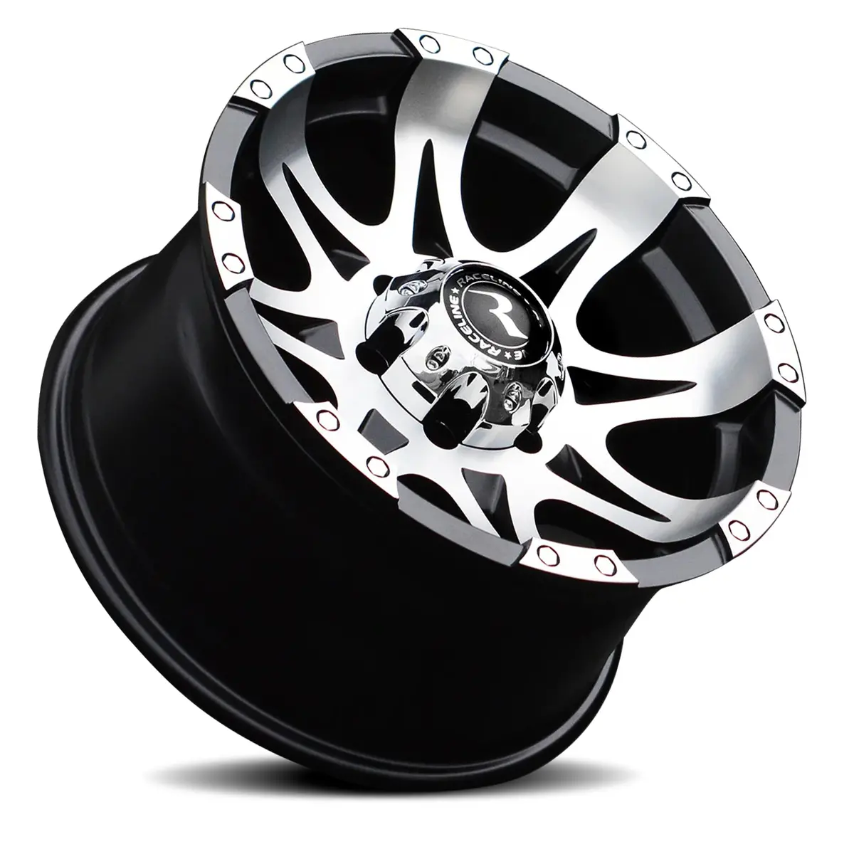 Aluminum Wheels 17X9 Raptor 982 Machined Face Black 0 Offset 6 On 139.7 Bolt Pattern 108 Bore Raceline 2