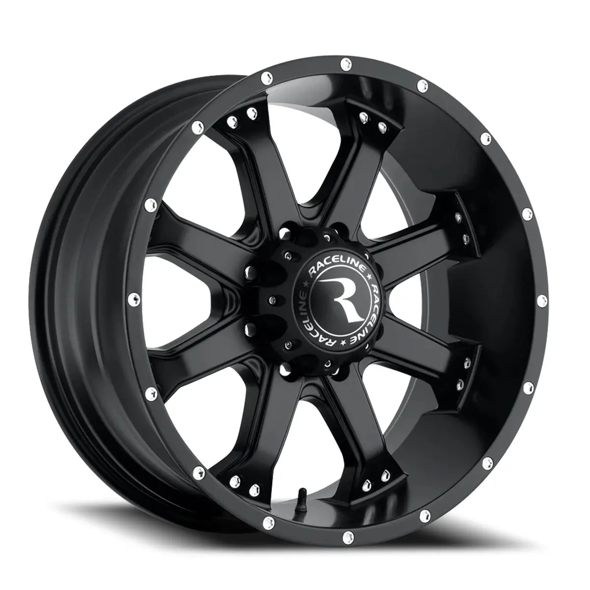 Aluminum Wheels 16X8 Assault 991B Satin Black 0 Offset 6 On 139.7 Bolt Pattern 106.1 Bore Raceline 1