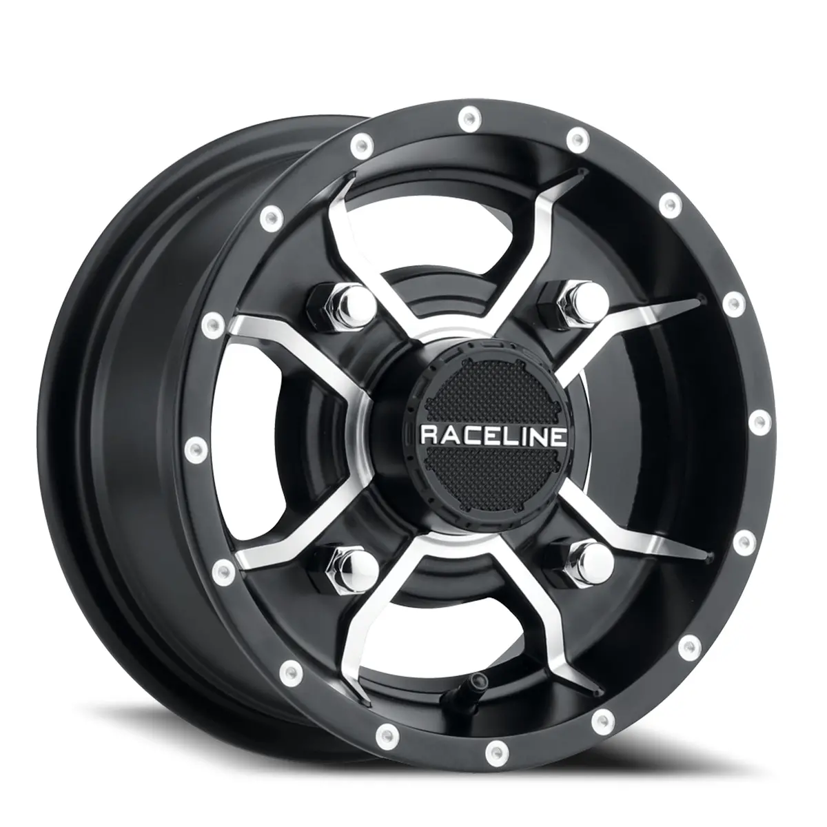 Aluminum Wheels 15X7 Mamba Utv A77 Machined Spokes Satin Black 10 Offset 4 On 110 Bolt Pattern Raceline 1