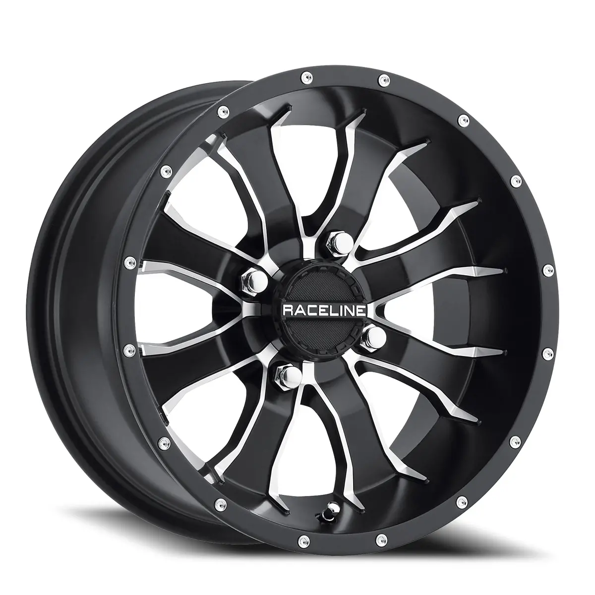 Aluminum Wheels 15X7 Mamba Utv A77 Machined Spokes Satin Black 5 Offset 4 On 156 Bolt Pattern Raceline 1