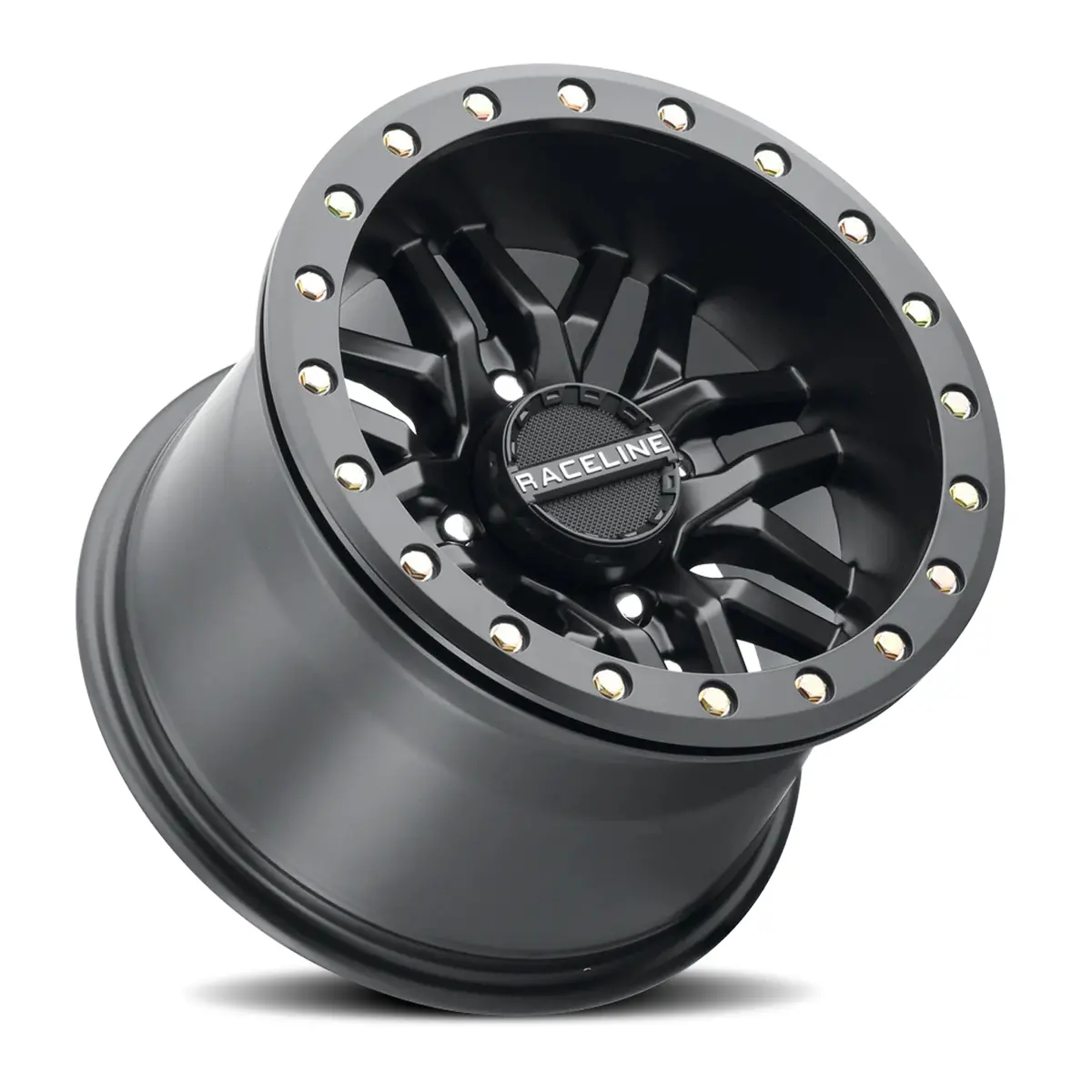 Aluminum Wheels 15X10 Ryno Beadlock Utv A91b Machined Face Satin Black 0 Offset 4 On 156 Bolt Pattern 134.3 Bore Raceline 2