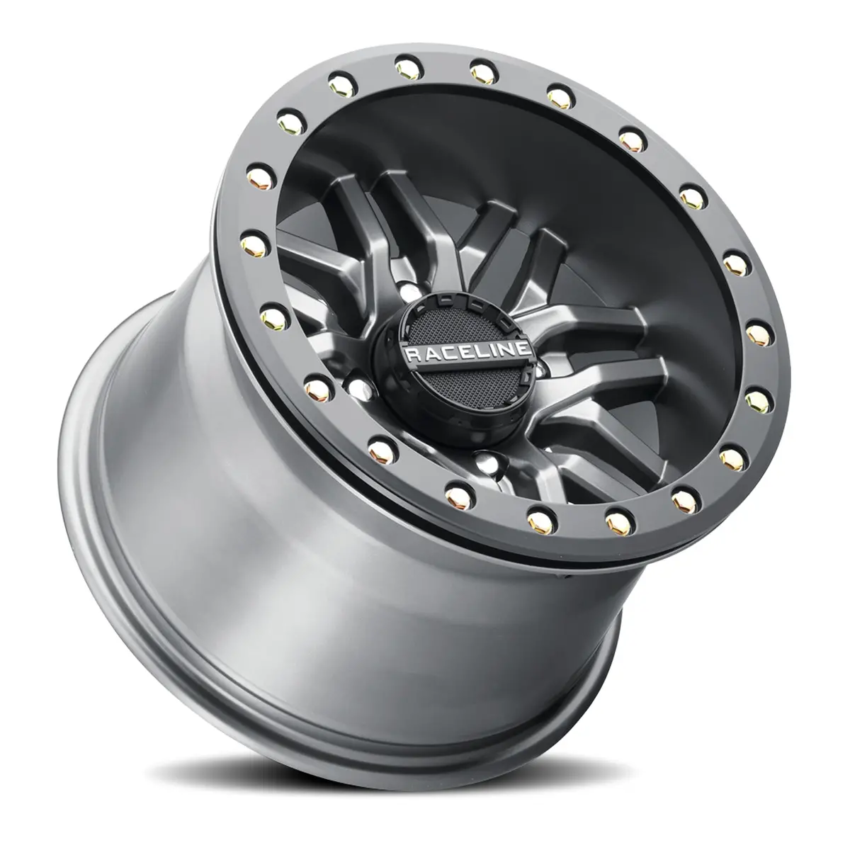 Aluminum Wheels 15X10 Ryno Beadlock Utv A91g Matte Dark Gunmetal Grey 0 Offset 4 On 137 Bolt Pattern 113.9 Bore Raceline 2