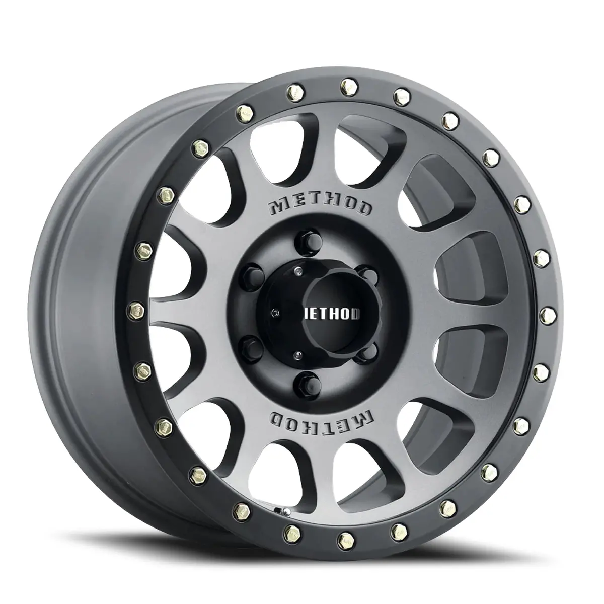 Method 18X9 Nv Mr305 Bolt Pattern 6 On 139.7 Offset -12 Lip Size 1.46 Titanium Tt Matte Black Lip Aluminum Wheel 1