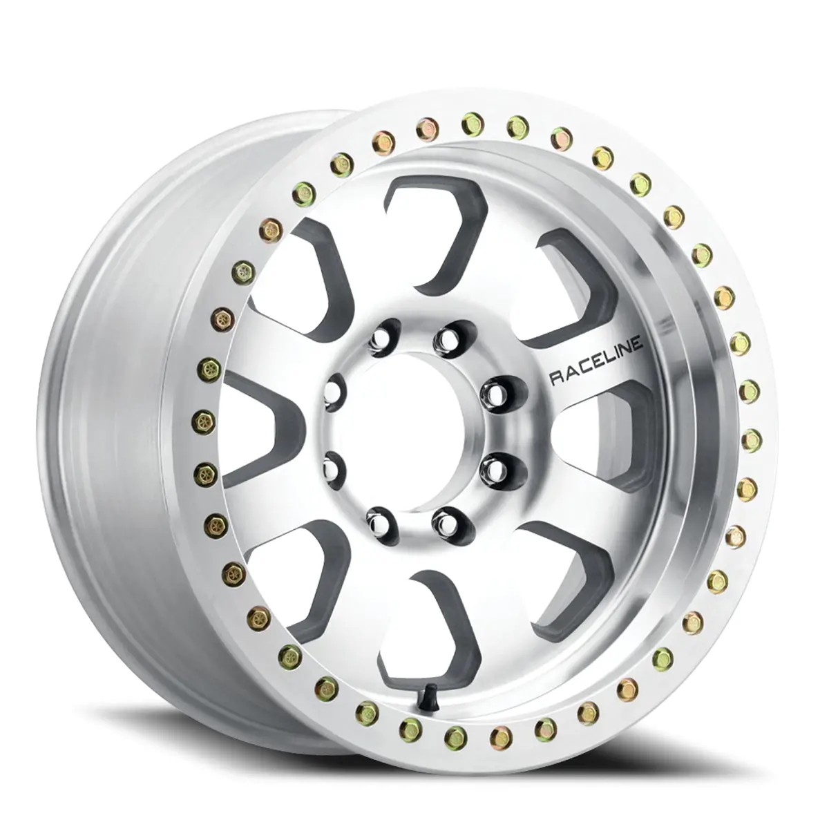 Aluminum Wheels 20X10 Avenger Beadlock Rt260m Machined Silver -12 Offset 8 On 165.1 Bolt Pattern 130.81 Bore Raceline 1