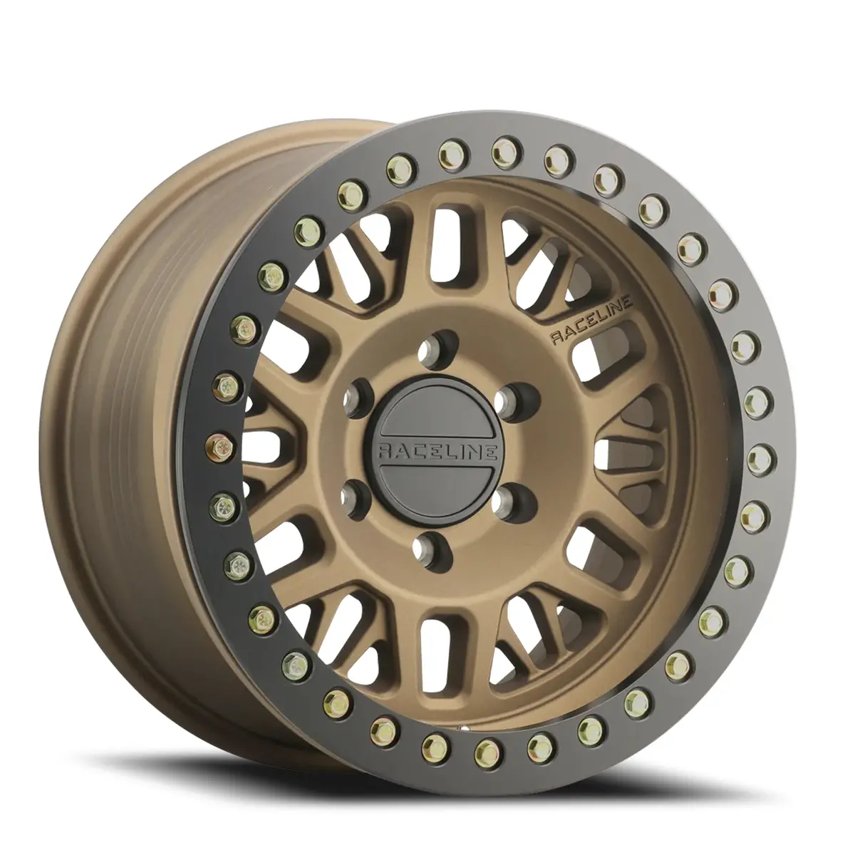 Aluminum Wheels 17X9 Ryno Cast Beadlock Rt951bz Textured Matte Bronze Black Beadlock Ring -12 Offset 5 On 127 Bolt Pattern 83.82 Bore Raceline 1