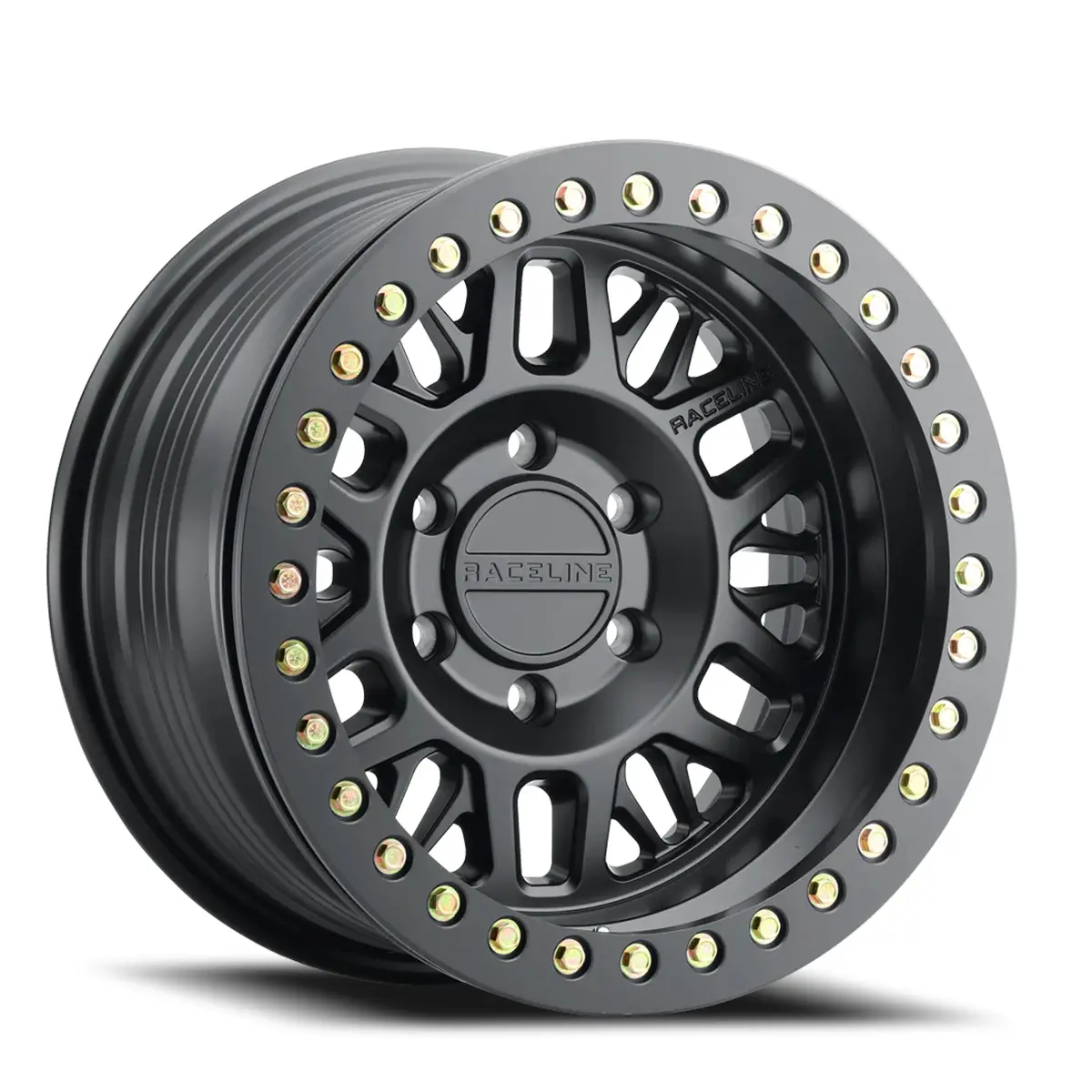 Aluminum Wheels 17X9 Ryno Cast Beadlock Rt951b Satin Black Black Beadlock Ring -38 Offset 5 On 127 Bolt Pattern 83.82 Bore Raceline 1